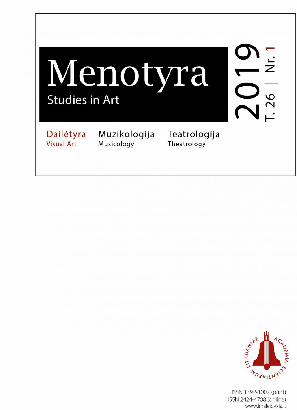„MENOTYRA 2019. T. 26. Nr. 1, p. 31–46“, 2019 m.